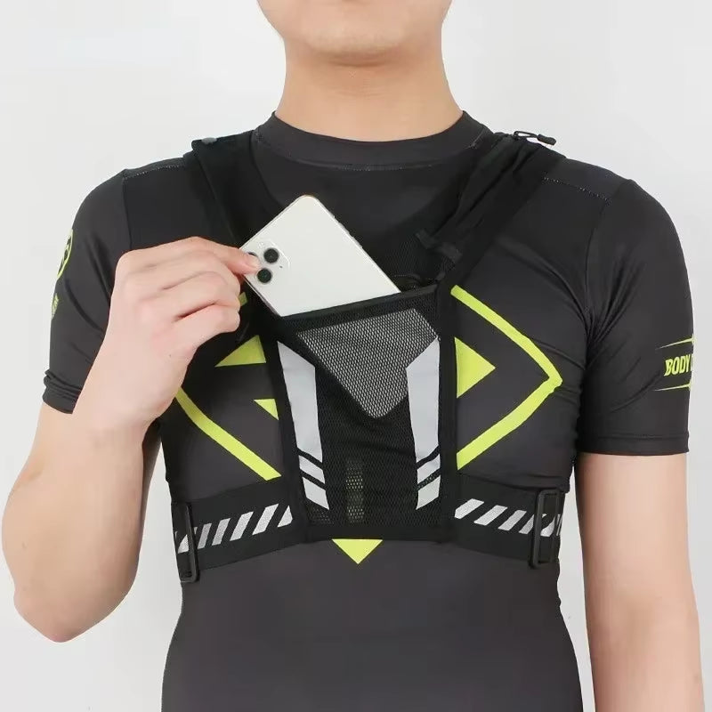 Ultra Light Running Vest with Phone Pocket Water Bottle Holder Breathable Hydration Pack for Outdoor Sports Cycling Hiking Trail