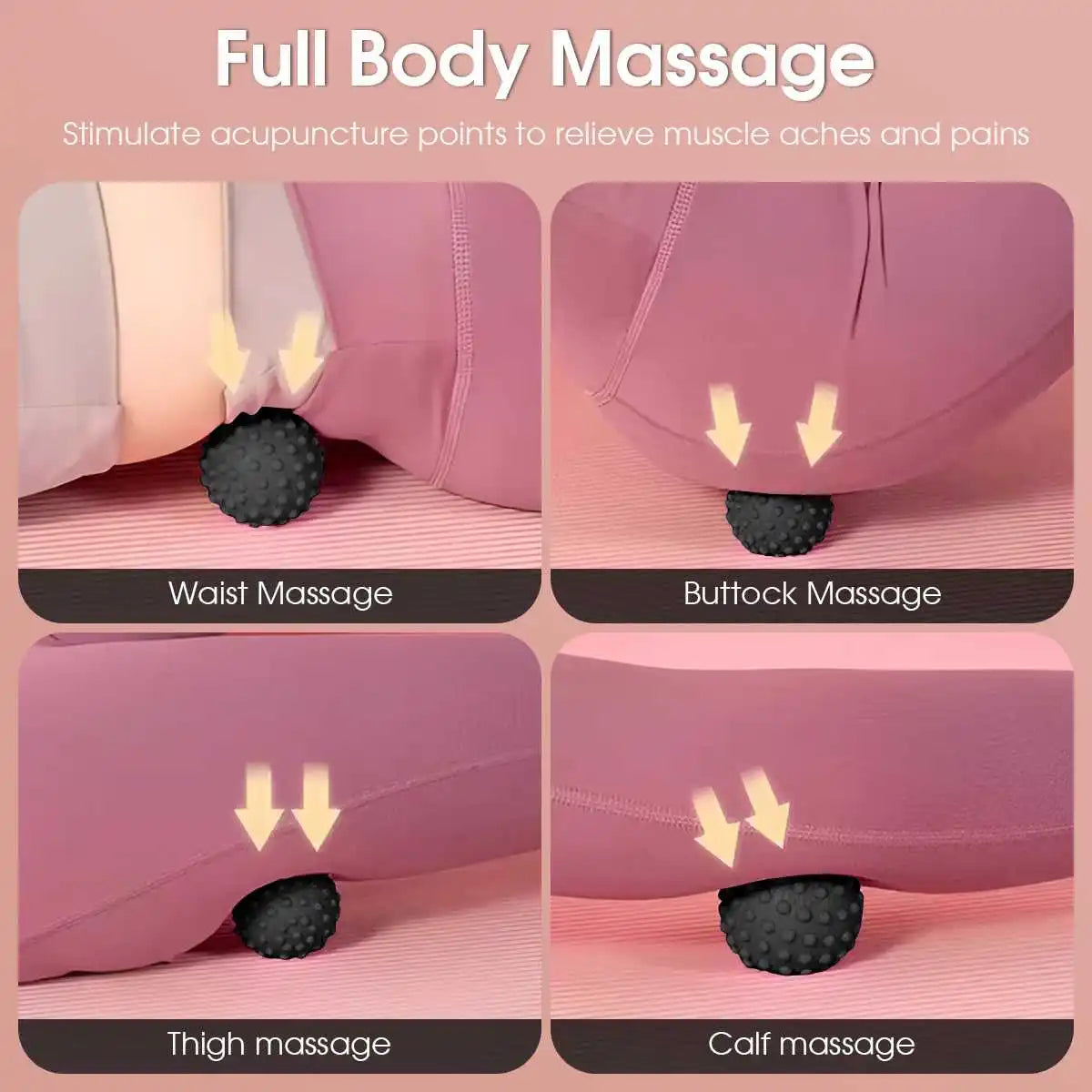 Massage Ball Leg Foot Relaxation Massager Handheld TPE Fascia Ball Massage Roller Meridian Health Care