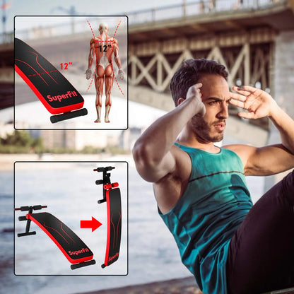Adjustable Sit up Bench, Abdominal Training Workout Slant Bench