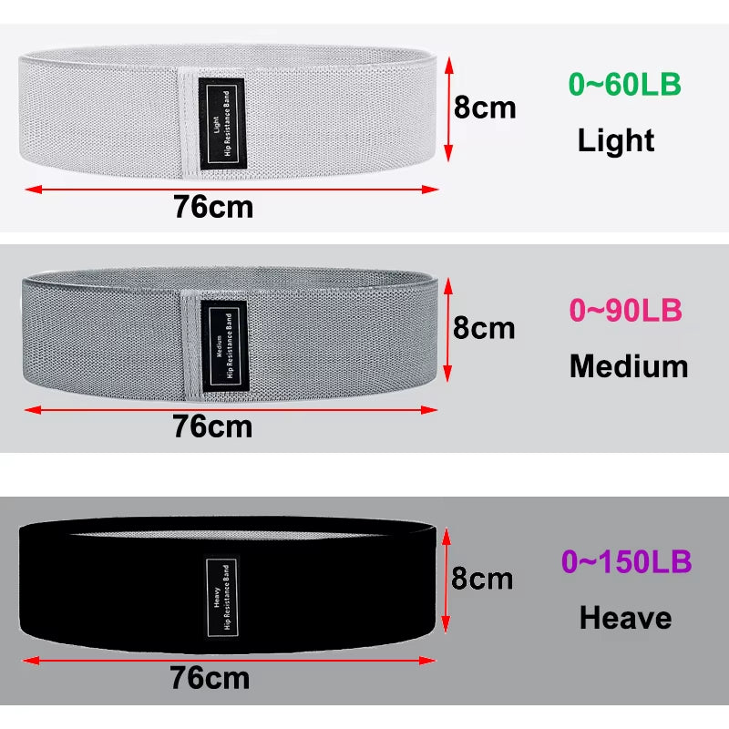 Pull Strap Set Fabric Booty Bands Hip Circle Elastic Fitness Expander for Home Workouts Glute Legs Strength Training