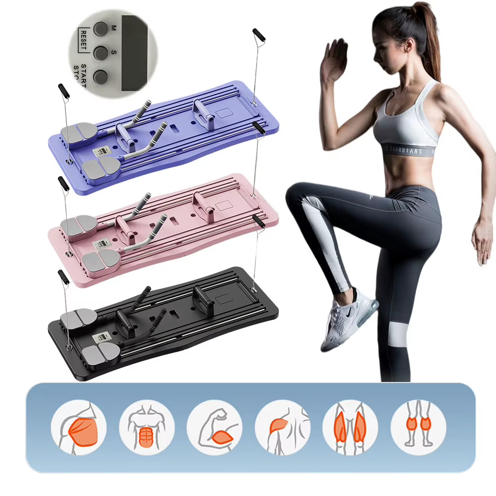 Abdominal Exercise Board Fitness Board Automatic Rebound Leg & Arm Toner Fitness Equipment Multifunctional Pilates Reformer Set