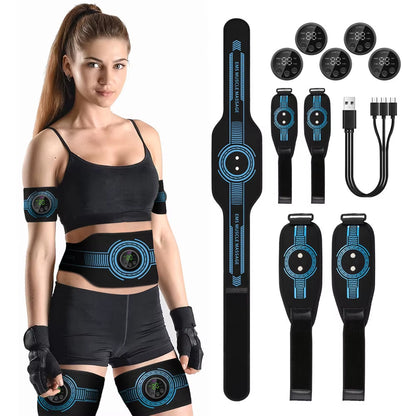 EMS Abdominal Fitness Suit Intelligent Massage Abdominal Belt Sticker Can Be Used with Water Spray without Gel Pad USB Charging