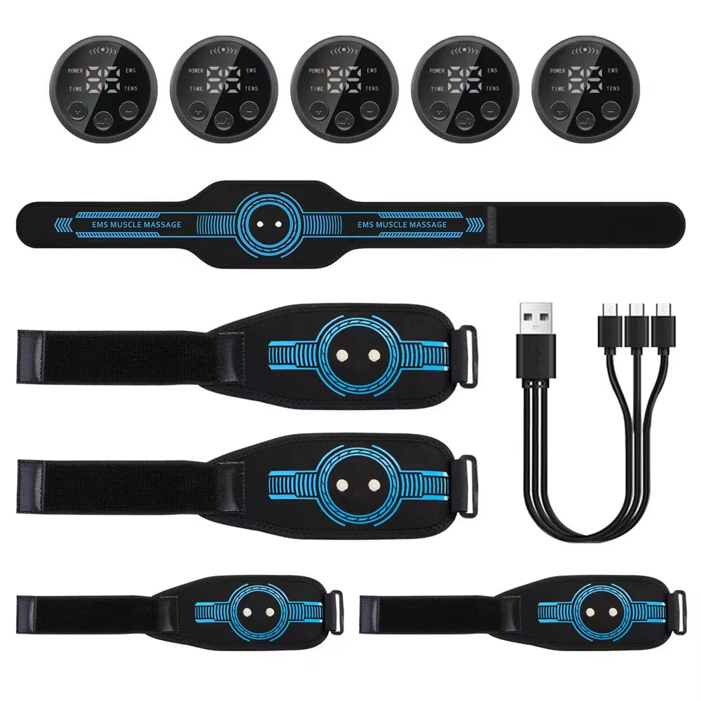 EMS Abdominal Fitness Suit Intelligent Massage Abdominal Belt Sticker Can Be Used with Water Spray without Gel Pad USB Charging