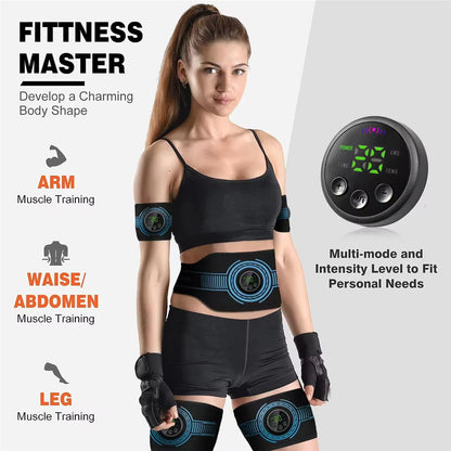 EMS Abdominal Fitness Suit Intelligent Massage Abdominal Belt Sticker Can Be Used with Water Spray without Gel Pad USB Charging