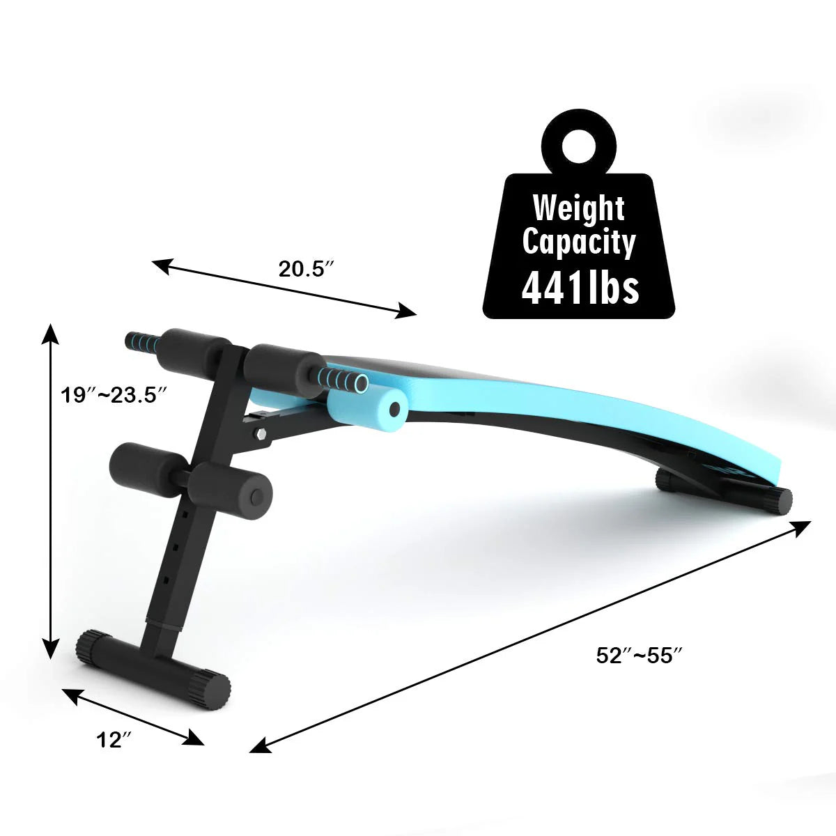 Adjustable Sit up Bench, Abdominal Training Workout Slant Bench