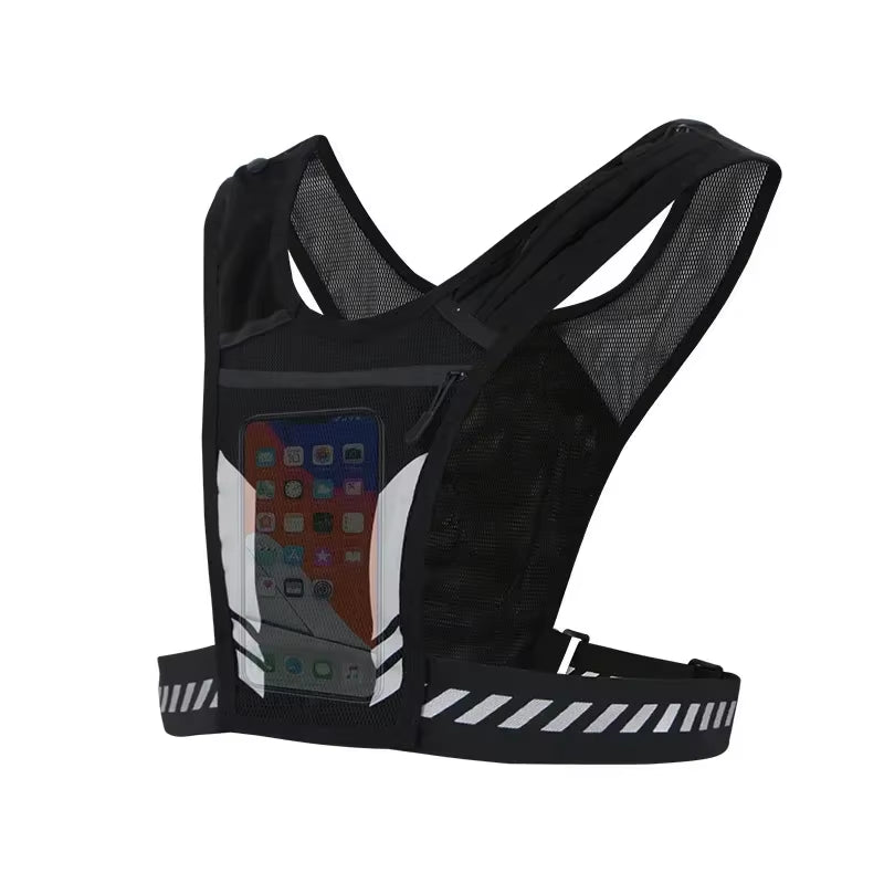 Ultra Light Running Vest with Phone Pocket Water Bottle Holder Breathable Hydration Pack for Outdoor Sports Cycling Hiking Trail